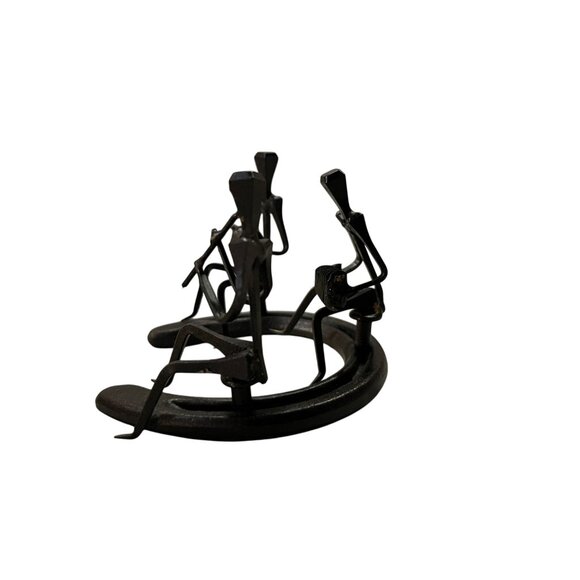 Metal Horseshoe Sculpture Musicians Folk Art Western Rustic Decor Used - Picture 5 of 10